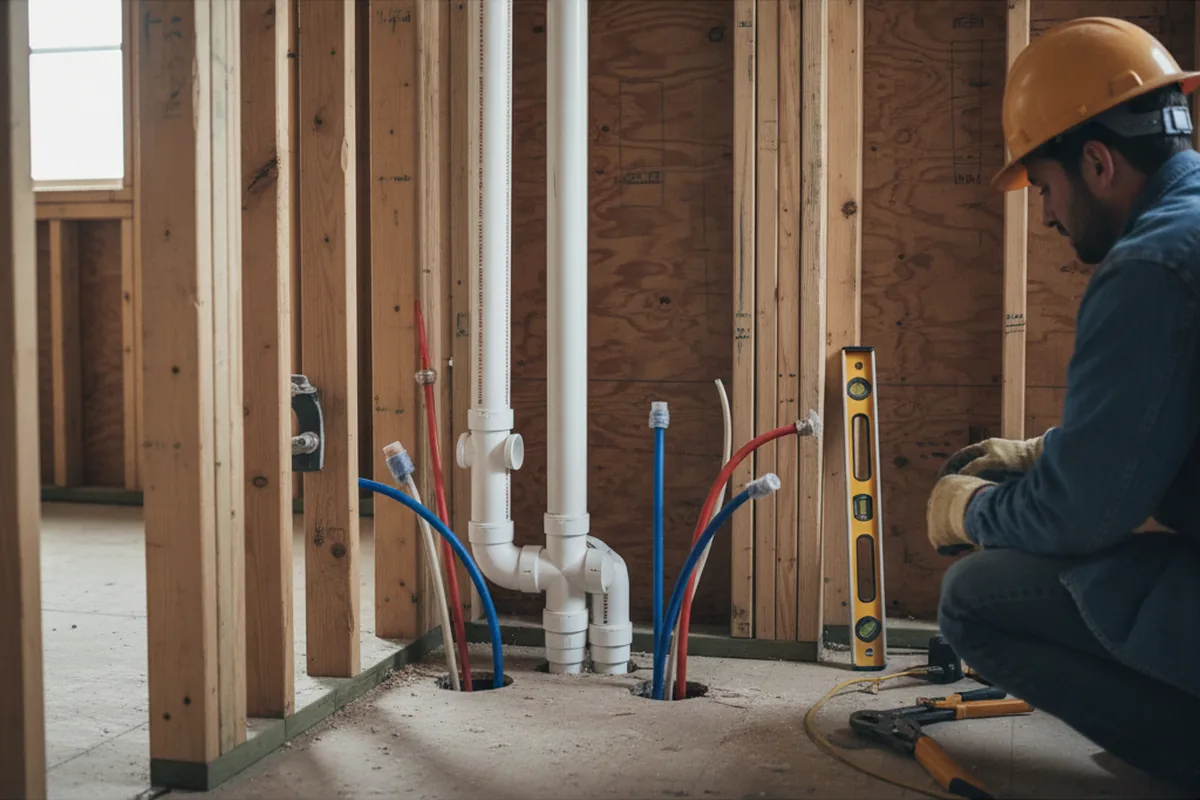 Drain and supply rough-in during Leak Detection in Rosebud