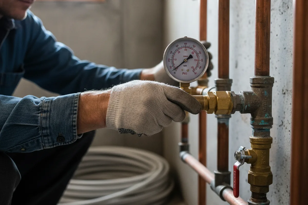 Pressure testing a repaired line during Water Line Repair in Rosebud